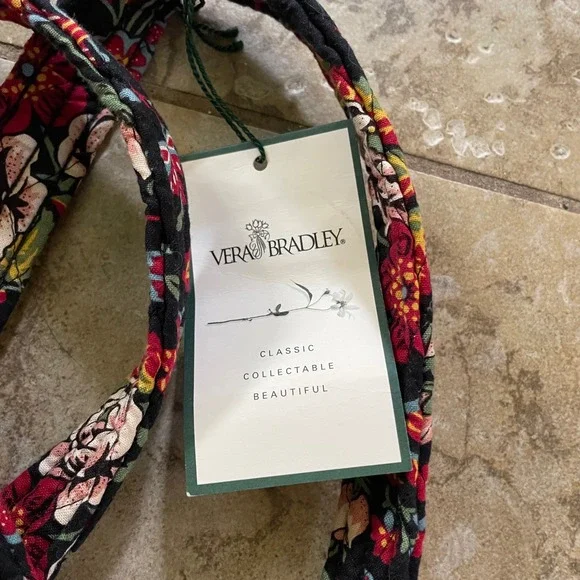 Vera Bradley Quilted Cotton Shoulder Bag Floral Plaid Print NWT - Picture 4 of 5